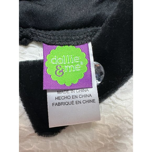 Dollie & Me Dress Girls 6X Black White Collar A Line Silver Belt Crepe Top - Picture 5 of 11